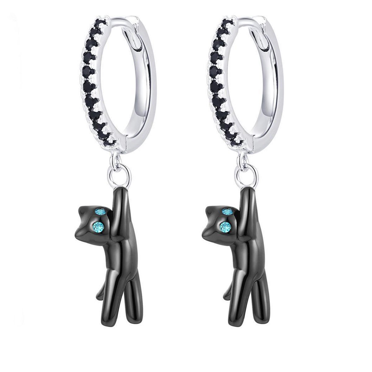 WHITE AND BLACK CAT EARRING FOR GIRLS - Image 4