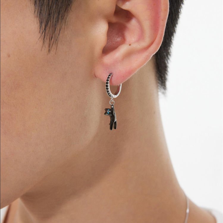 WHITE AND BLACK CAT EARRING FOR GIRLS - Image 3