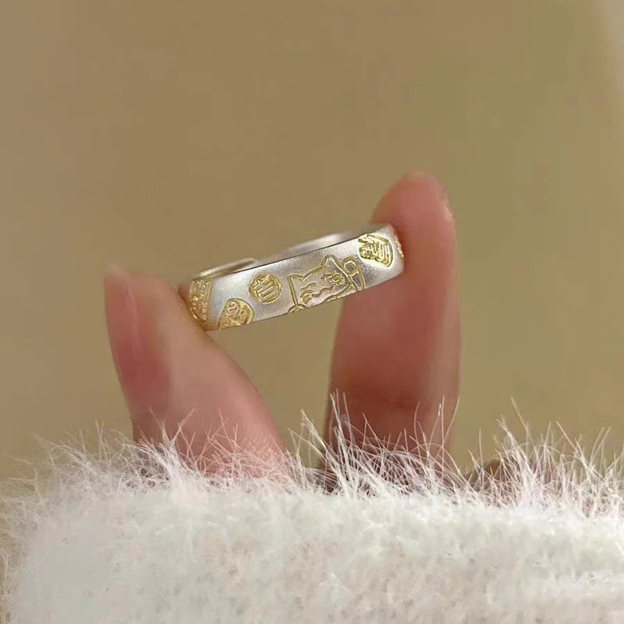 Silver Lucky Cat Ring-Bring Fortune to Yourself or Your Rriends - Image 2