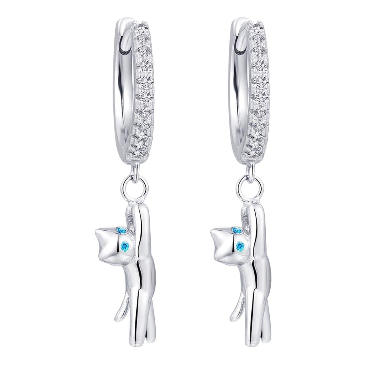 WHITE AND BLACK CAT EARRING FOR GIRLS - Image 2