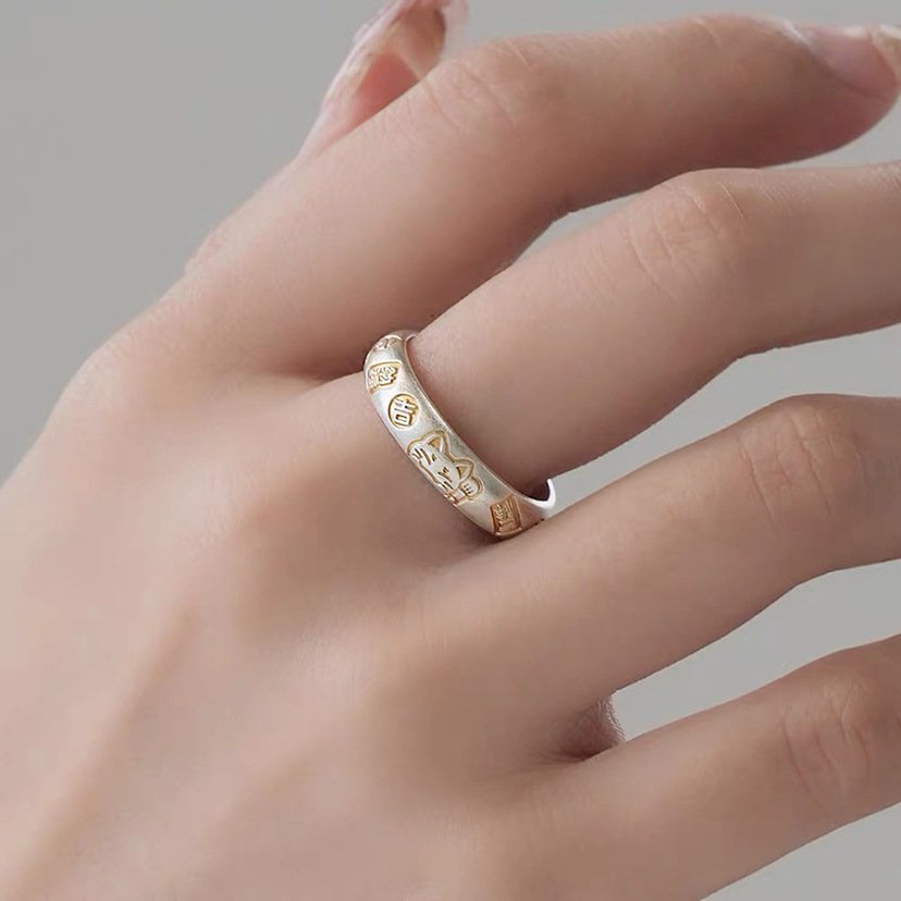 Silver Lucky Cat Ring-Bring Fortune to Yourself or Your Rriends - Image 3