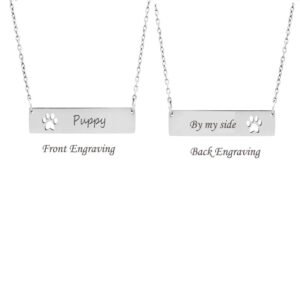 Dog Name Paw Print Necklace - Personalized Dog Mom Necklace