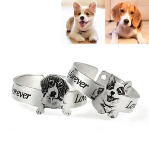 Custom Pet Photo Memorial Ring For Pet Lover