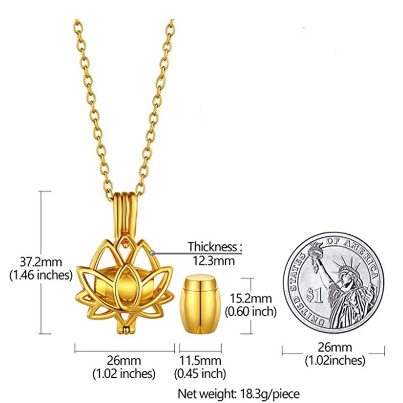 Lotus Flower Pandent Necklace For Pet Ashes/Fur For Memory - Image 2