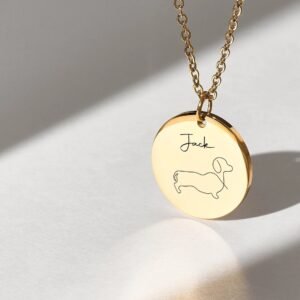 Silver Pendant Necklace Eengraved With Any Breed of Puppy