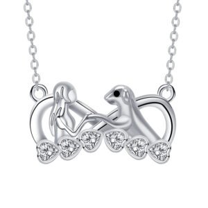 Sterling Silver 925 Dog Pendant Necklace for Girls and Women - Dog Lover's Animal Jewellery