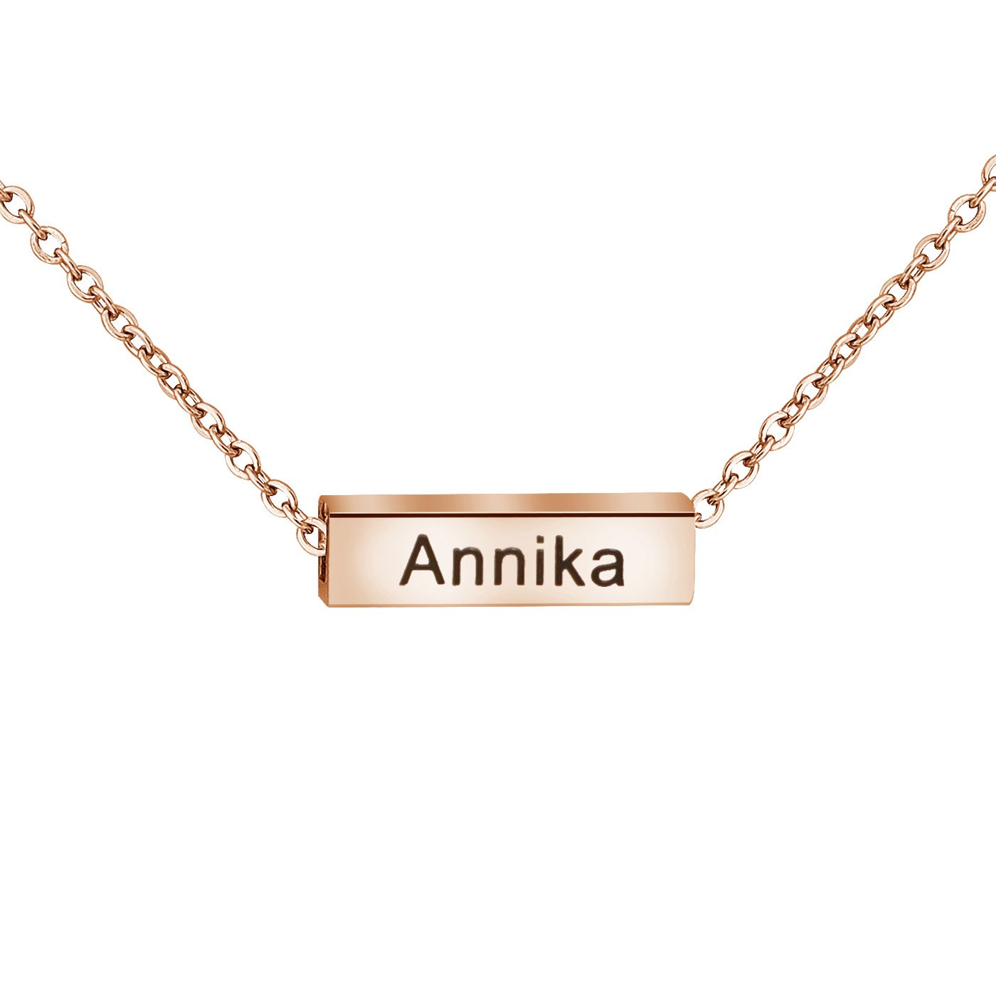 Personalized 3D Vertical Bar Necklace Engraved Pet Name Name/Date