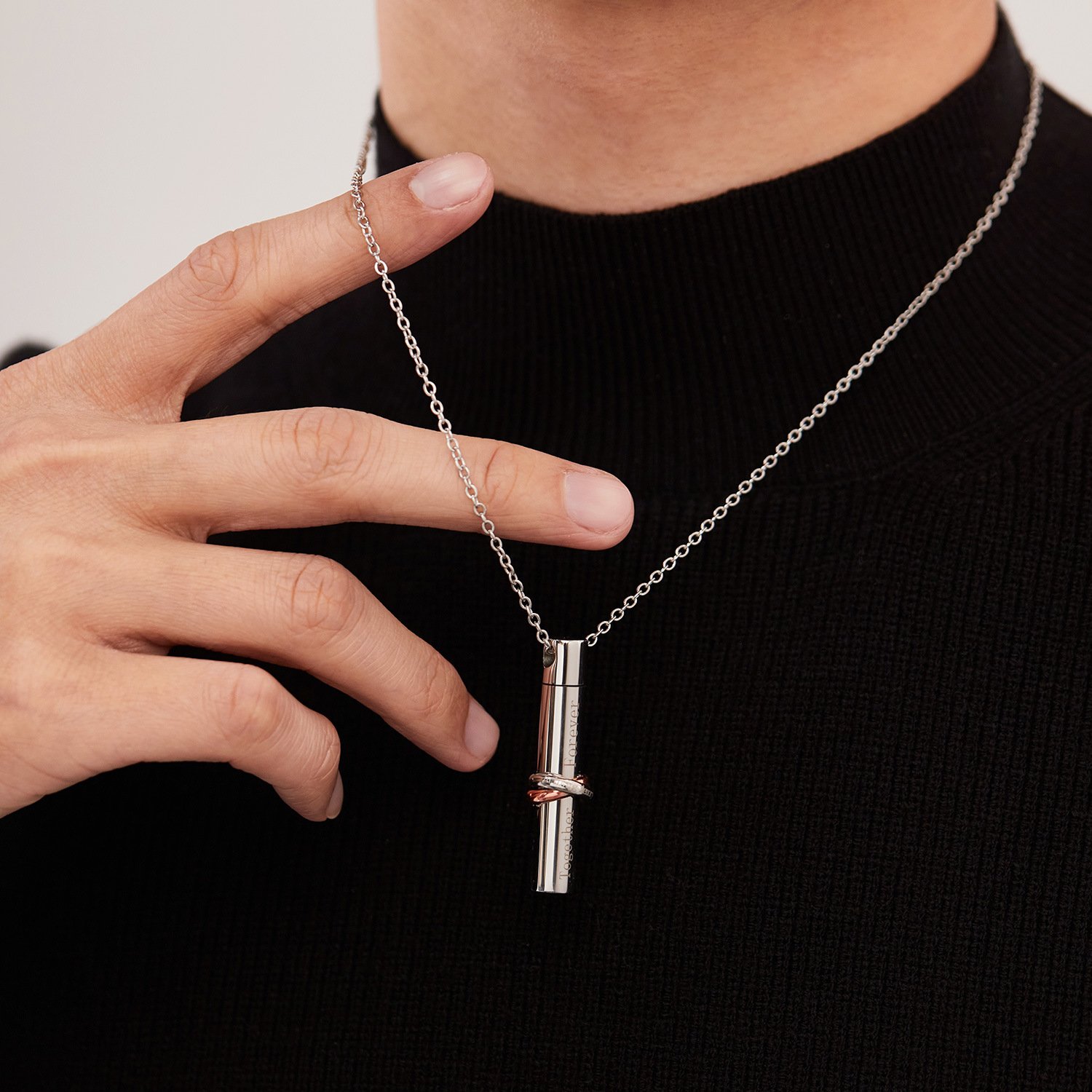 Pet Memorial Jewelry With Crossed Collar Cylinder For Pet Ashes - Image 4