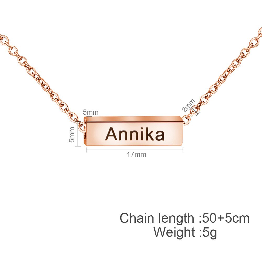 Personalized 3D Vertical Bar Necklace Engraved Pet Name Name/Date - Image 5