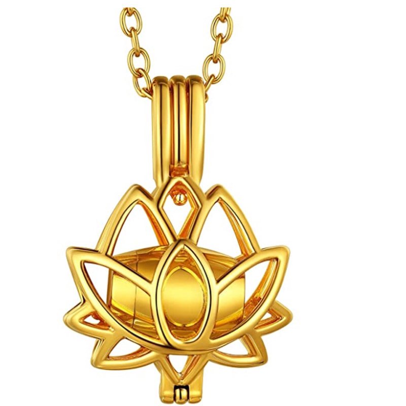 Lotus Flower Pandent Necklace For Pet Ashes/Fur For Memory - Image 4