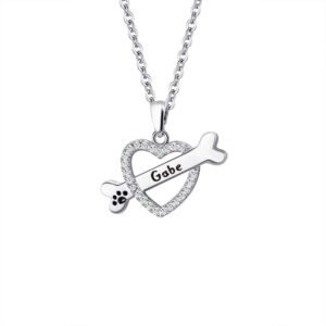 Personalized Heart and Pet Bone Necklace